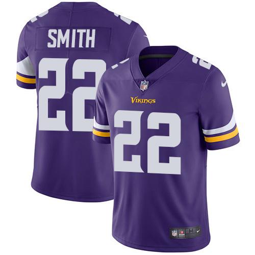 Men 2019 Minnesota Vikings 22 Smith purple Nike Vapor Untouchable Limited NFL Jersey